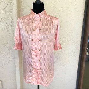 ✨NEW Lissa Mar Worth It Pretty in Pink Silk Blouse, SzM